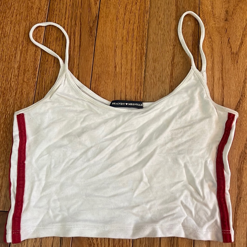 Brandy Melville White with Red stripes Tank